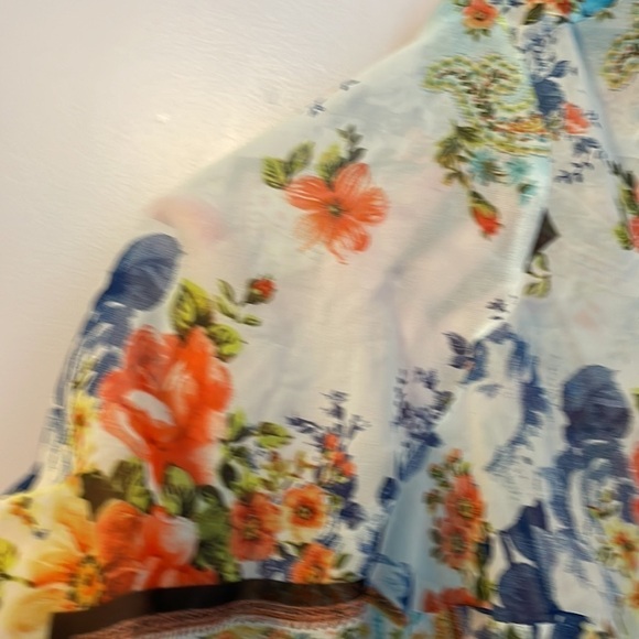 Isabel Hayley Patchwork Floral Paisley Tunic Semi to Sheer Blouse size 1X - Picture 8 of 15